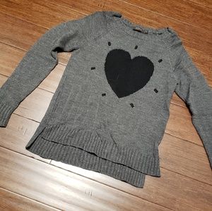 Gray Heart Sweater